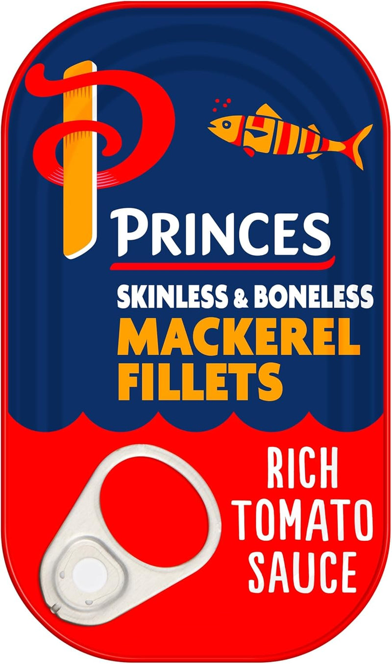 Princes Mackerel Fillets in a Rich Tomato Sauce Pack of 10x125g