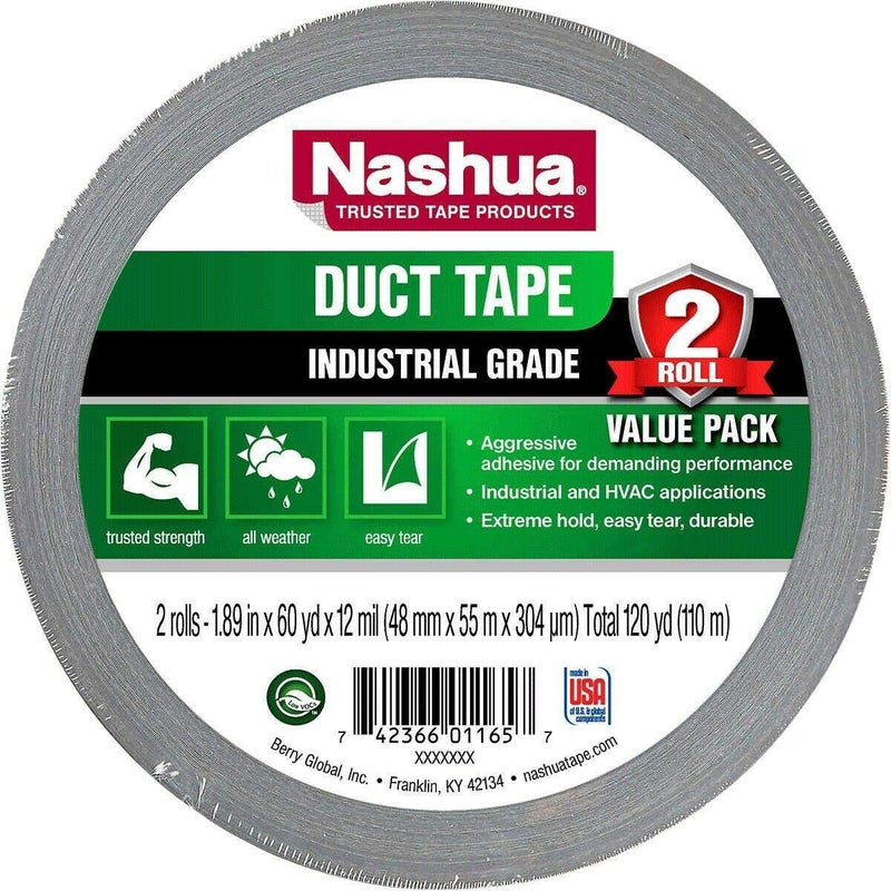 Nashua Duct Tape 12 Mil Thick 2x60 Yard 2 Pack