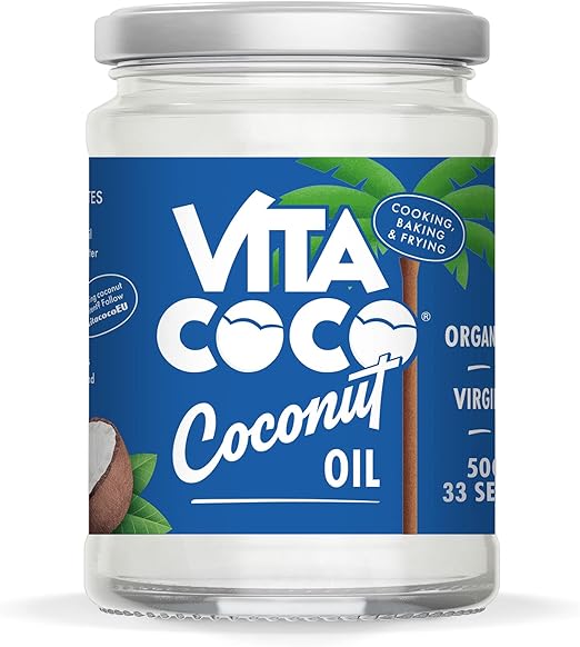 Vita Coco Organic Coconut Oil, Extra Virgin, Cold Pressed, Keto, Gluten Free, Use as Cooking Oil, Skin Moisturiser or Hair Shampoo, 750 ml