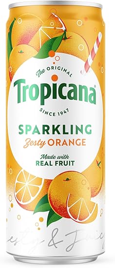 Tropicana Sparkling Zesty Orange Pack of 12x 250ml