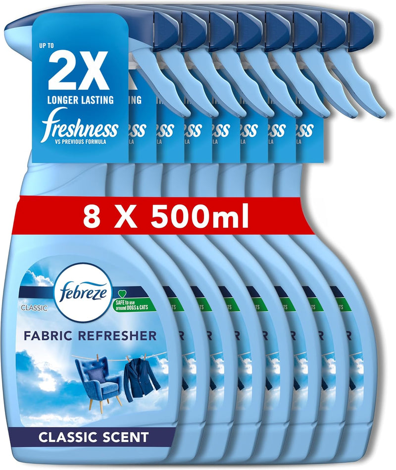 Febreze Fabric Freshener Spray Classic Pack of 8x500ml