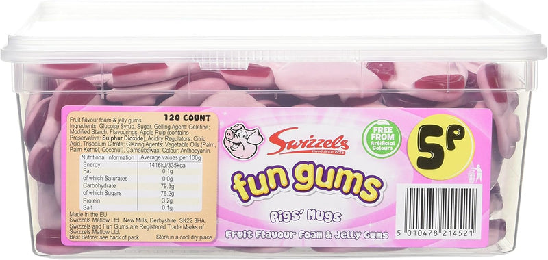 Swizzels Pigs' Mugs Fun Gums Pack of 120pc