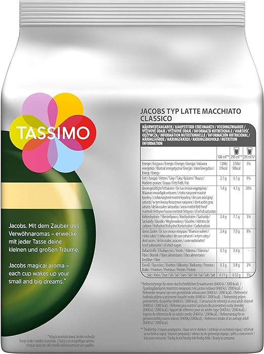 Tassimo Jacobs Latte Macchiato Classico Pack of 5 X 8 Pods