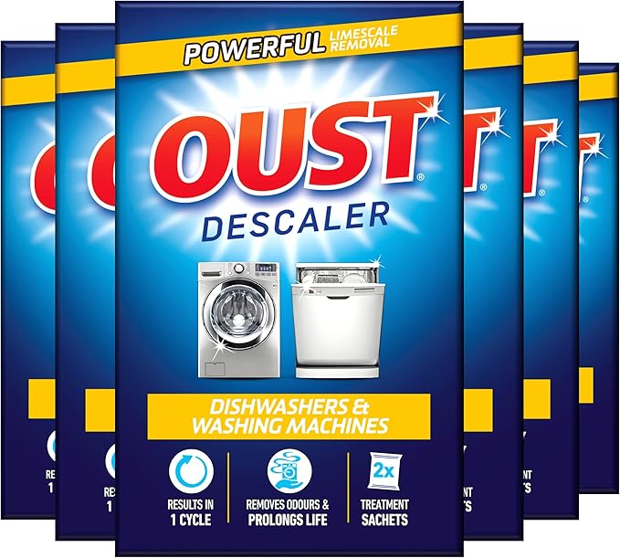 Oust Dishwasher & Washing Machine Descaler, Removes Limescale & Odour Pack of 6