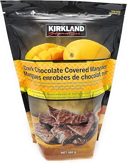 Kirkland Signature Dark Chocolate Covered Mangoes Pack of 1x 580g