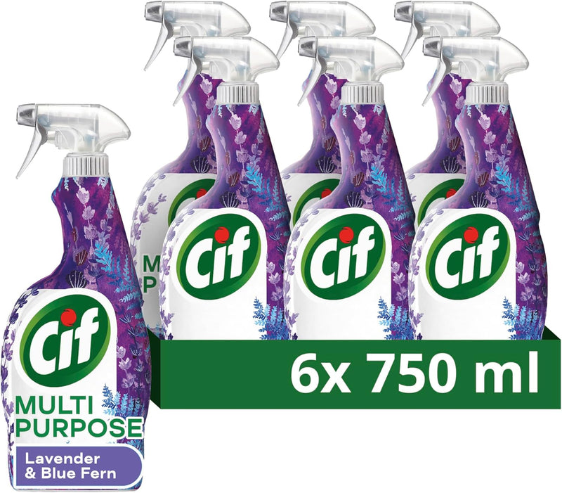 Cif Lavender & Blue Fern Multipurpose Cleaner Spray Pack of 6x750ml