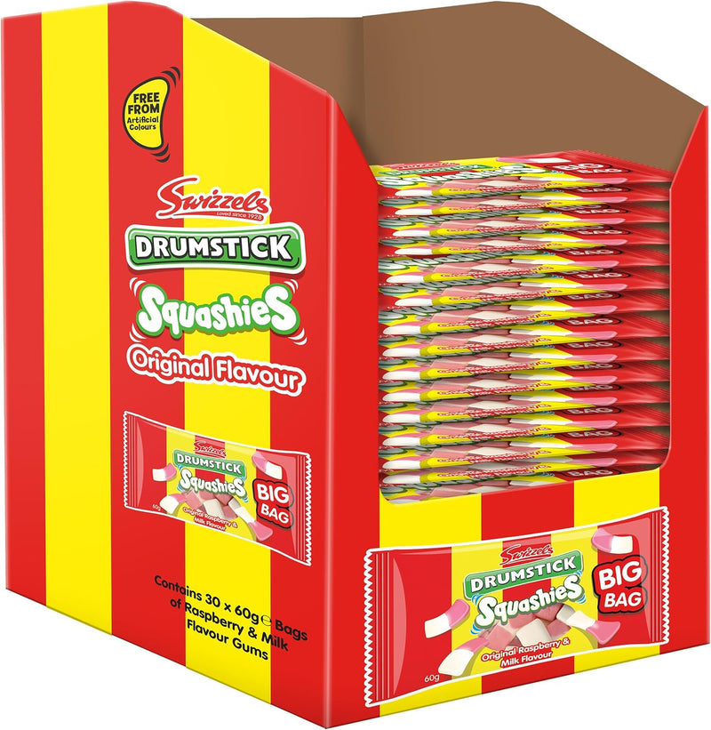 Swizzels Original Drumstick Squashie Big Bag Sweets Pack of 30x60g