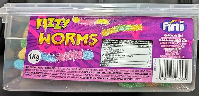 Fini Fizzy worms Pack of 1kg