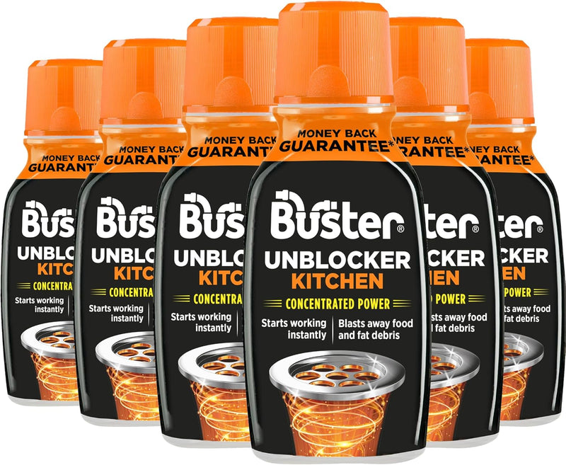 Buster Kitchen Plughole Unblocker Pack of 6x150/200g