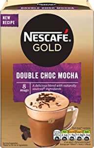 Nescafe Gold Double Choc Mocha Instant Coffee Sachets (Pack of 6, Total 48 Sachets)