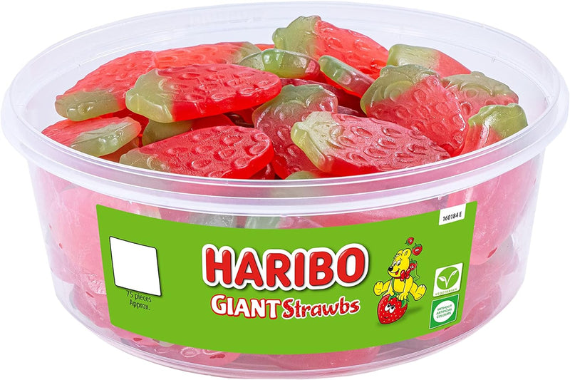 HARIBO Giant Strawbs Sweets Tub Pack of 825g