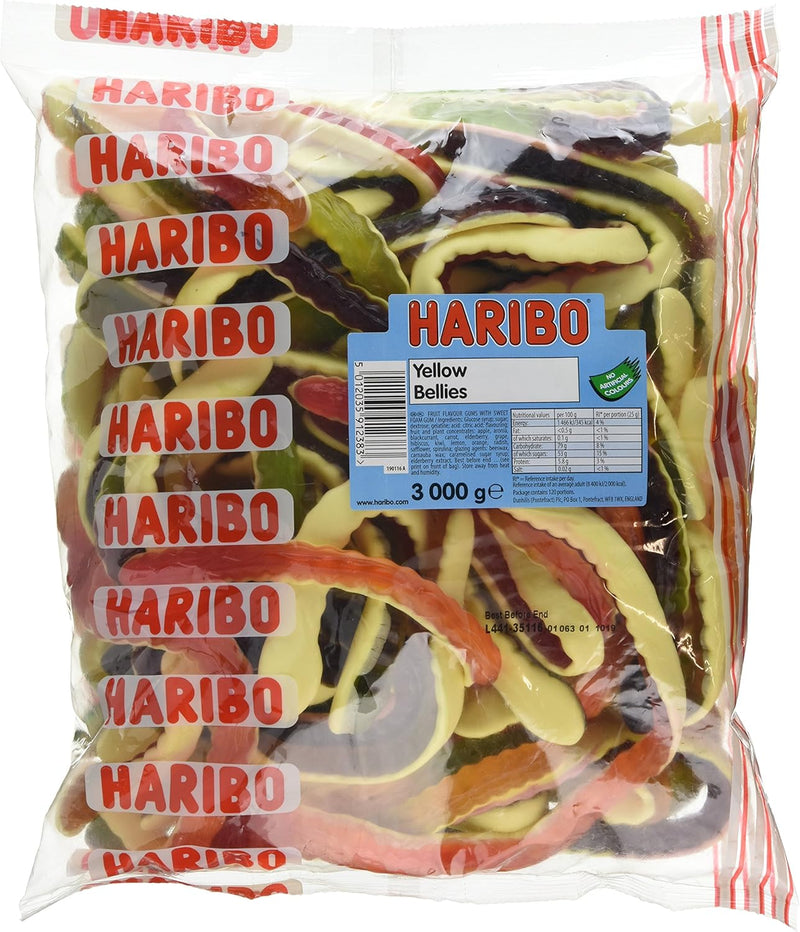 HARIBO Yellow Bellies Giant Snakes Bulk Sweets Pack of 3kg