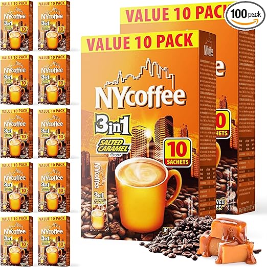 NY Coffee 3 in 1 Sachets Salted Caramel Flavour 10X10