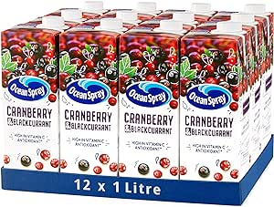 Ocean Spray Cranberry & Blackcurrant Juice Drink Pack of 12 x1 l