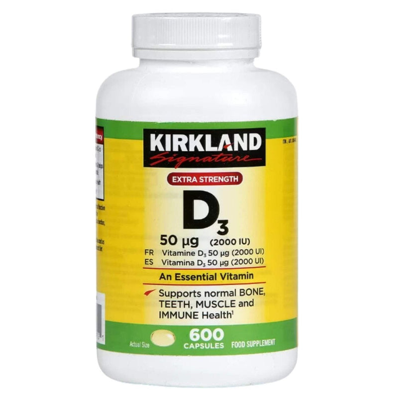 Kirkland  Signature Extra Strength Vitamin D3 Pack of  600 Capsules