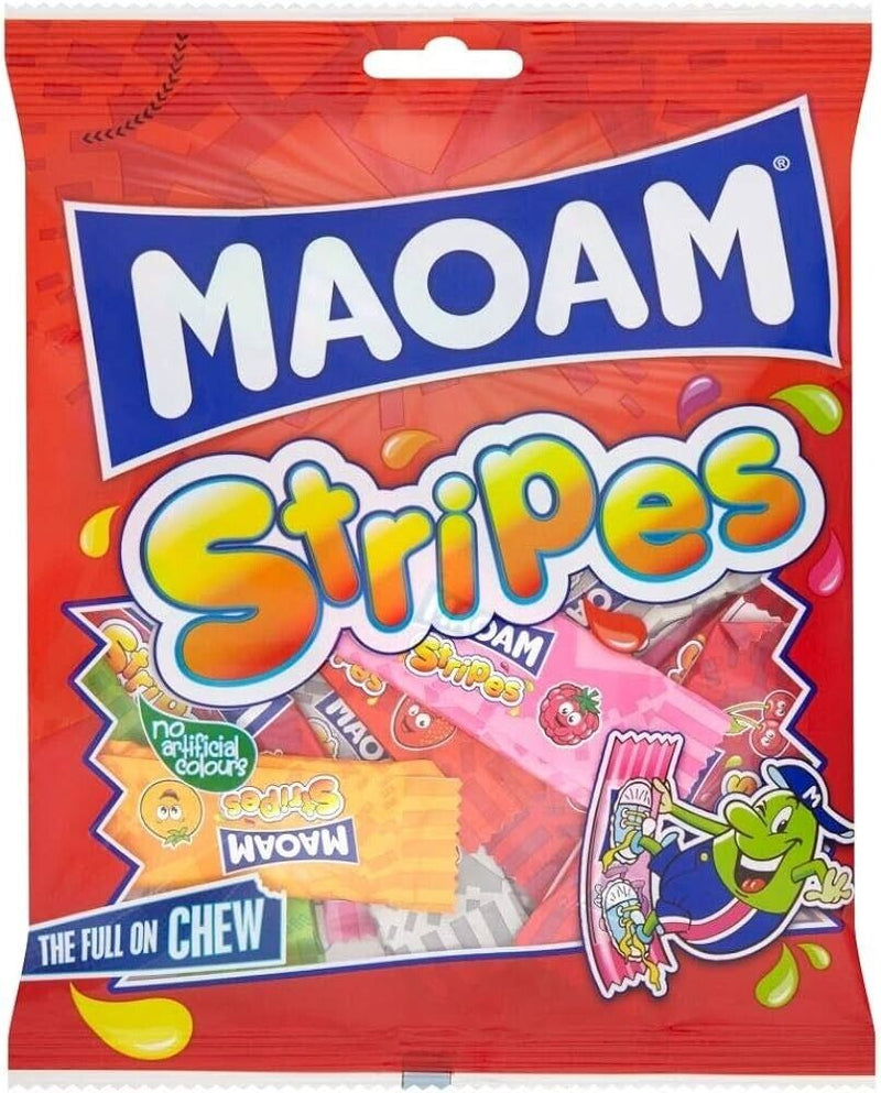 MAOAM Stripes fruit flavour chew party sweet (bag & tub)