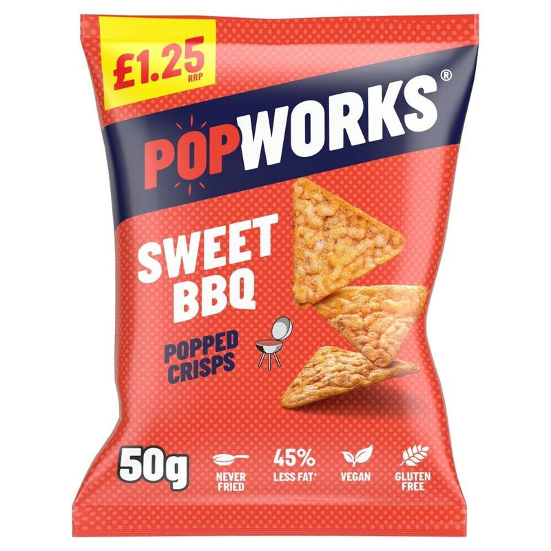 Popworks Popped Crisps Snacks Pack of 15x50g Bags