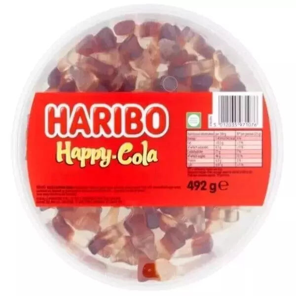 Haribo Happy Cola Bottles Sweet Tub Pack of 492gm (BEST BEFORE DATE 01/2025)