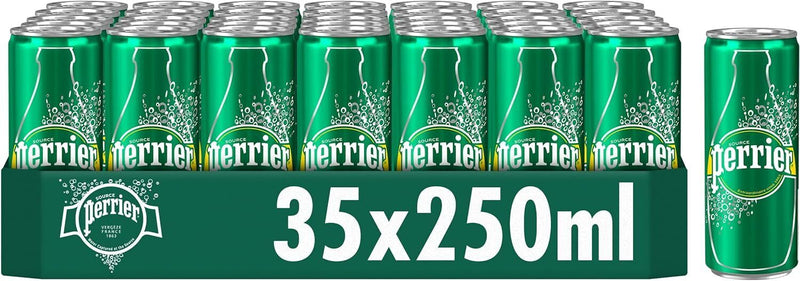 Perrier Sparkling Natural Mineral Water Can Pack of 35 X 250ml