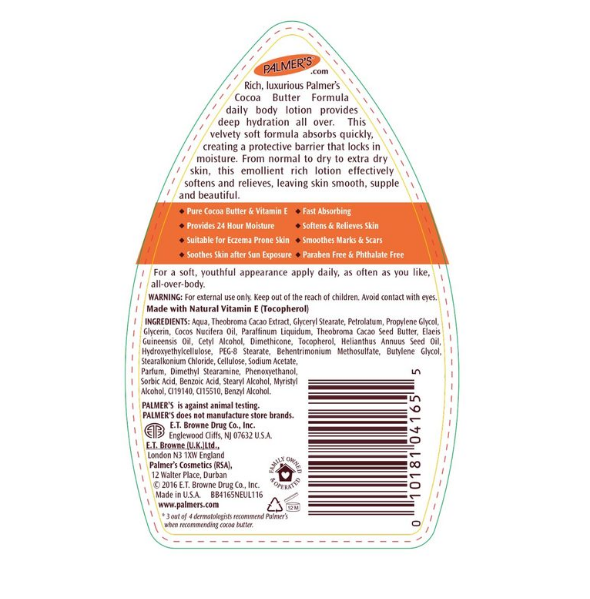 Palmer's Cocoa Butter Formula Smooth Body Lotion Relieves Rough Dry Skin 3x400ml - Papaval