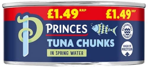 Princes Tuna Chunks in Spring Water Pack of 12x145g