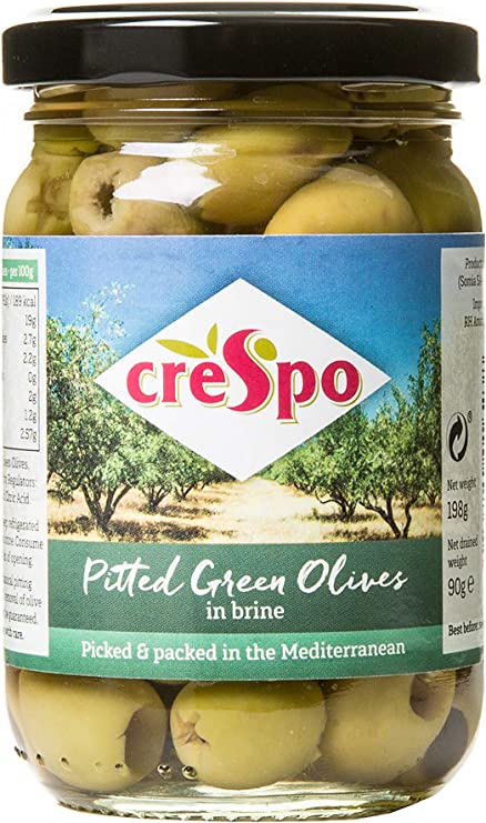 Crespo Pitted Green Olives Pack of 6 x198g