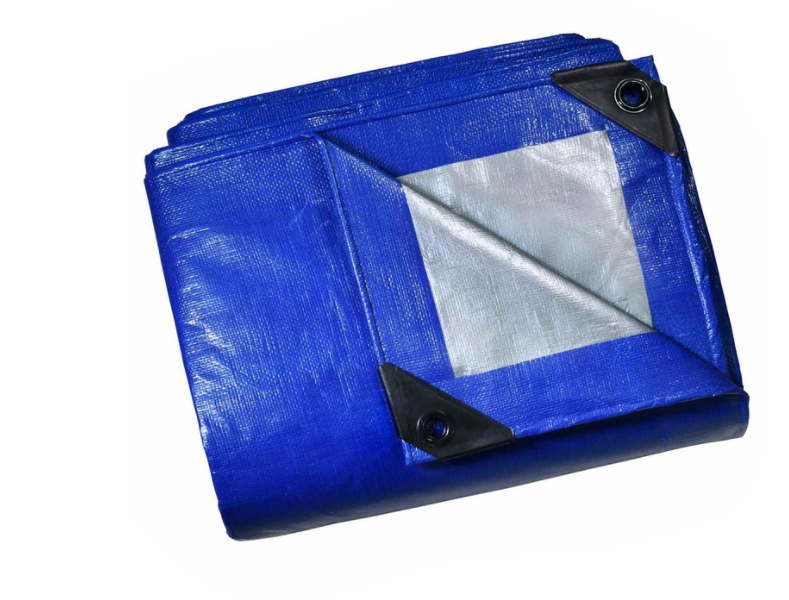 Heavy Duty Reversible Blue and Silver Tarp, 2 Pack